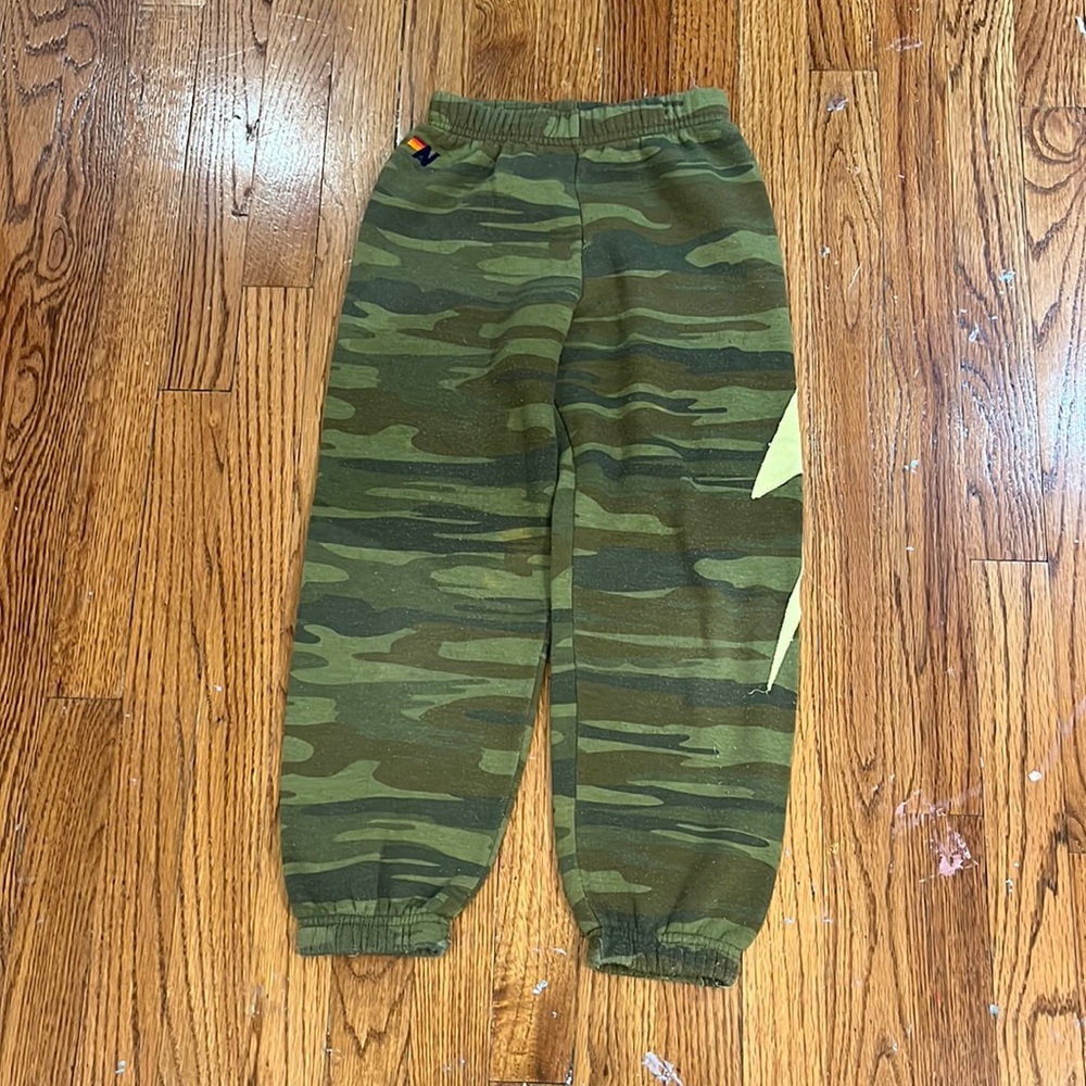 Aviator nation kids sweatpants army print lightning bolt size 8